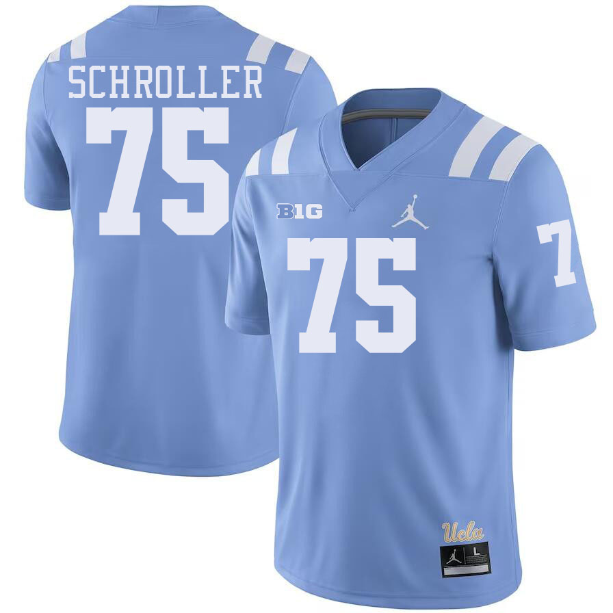 Men #75 Mark Schroller UCLA Bruins College Football Jerseys Stitched-Power Blue